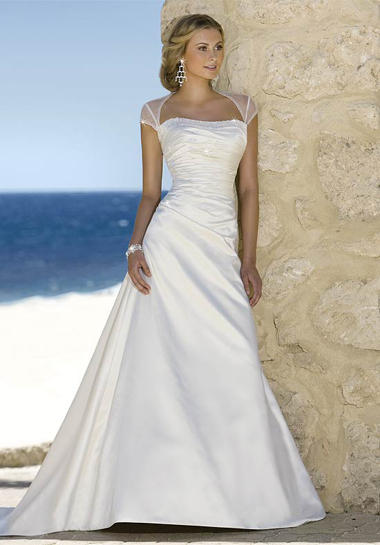Orifashion HandmadeModest Beach Bridal Gown / Wedding Dress BE00 - Click Image to Close